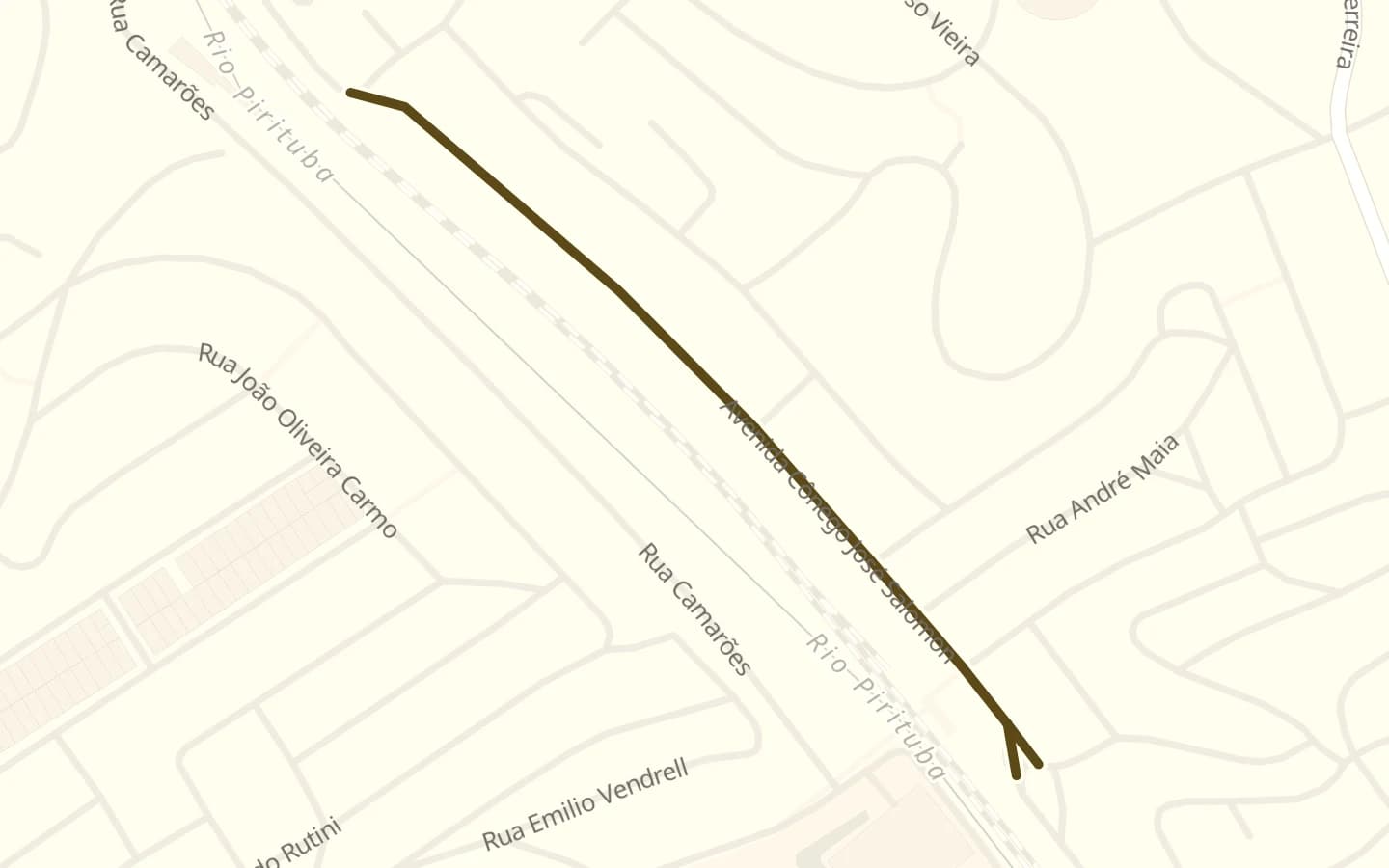Mapa de Avenida Cônego José Salomon e arredores, com a rua marcada