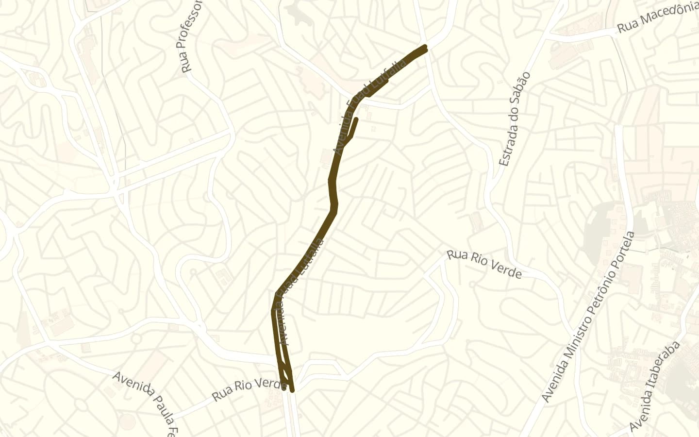 Mapa de Avenida Fuad Lutfalla e arredores, com a rua marcada