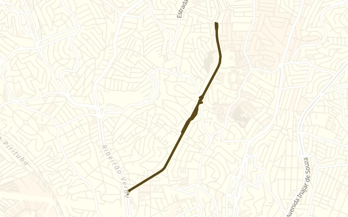 Mapa de Avenida Ministro Petrônio Portela e arredores, com a rua marcada