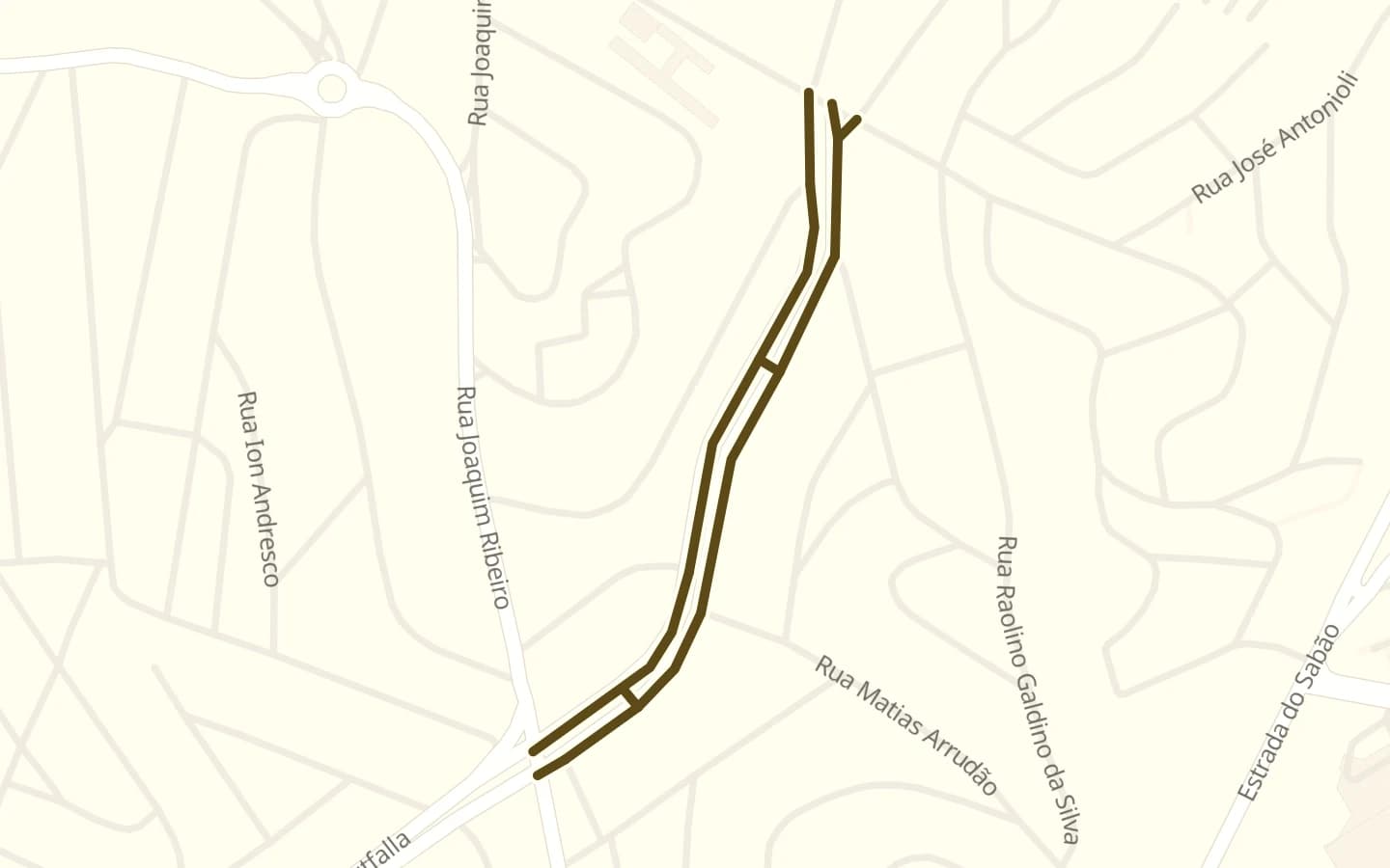 Mapa de Avenida Tomás Rabelo e Silva e arredores, com a rua marcada