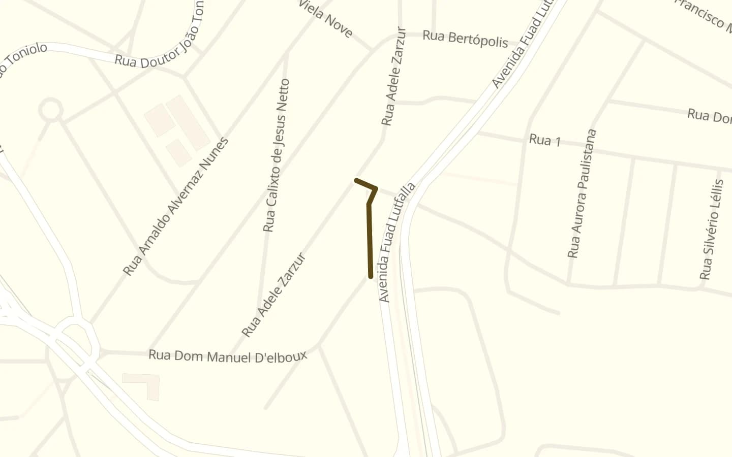 Mapa de Rua Dezenove de Julho e arredores, com a rua marcada