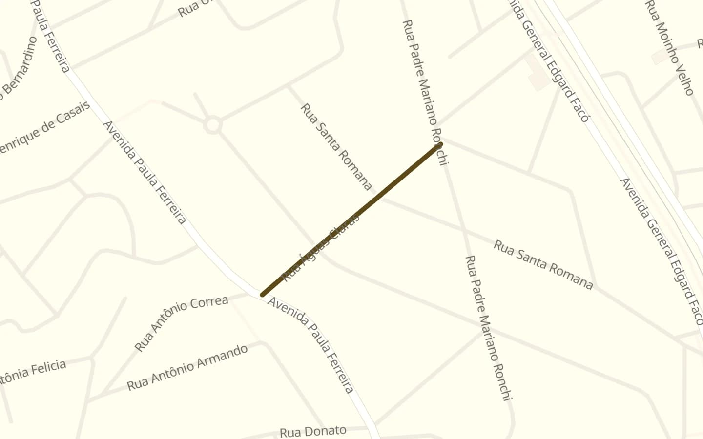 Mapa de Rua Águas Claras e arredores, com a rua marcada