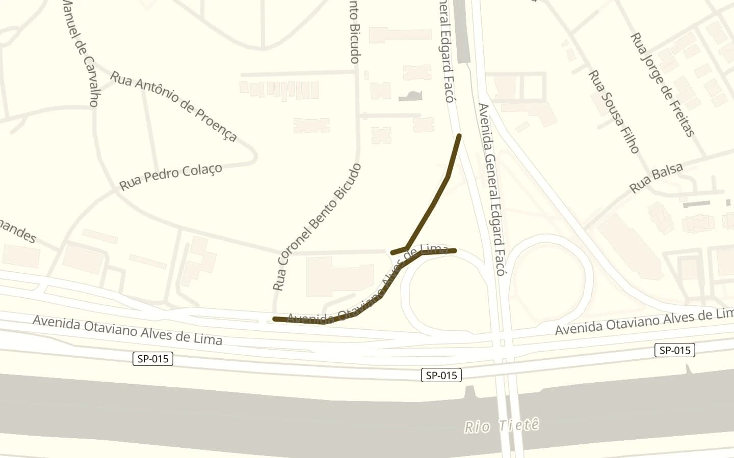 Mapa de Rua Benedito Monteiro e arredores, com a rua marcada