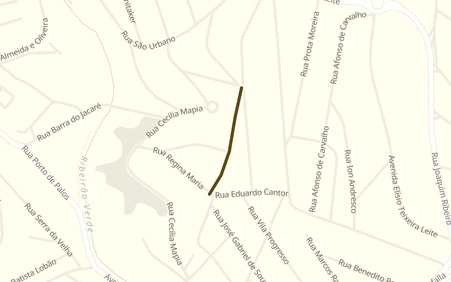 Mapa de Rua Cerro Batiuí e arredores, com a rua marcada