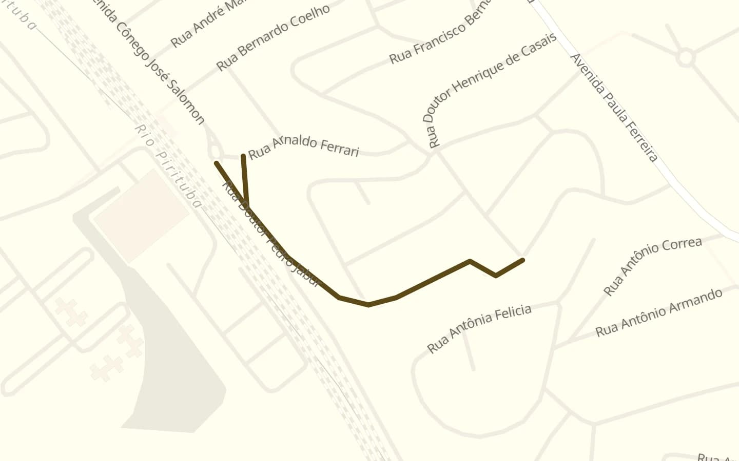 Mapa de Rua Doutor Pedro Jabur e arredores, com a rua marcada
