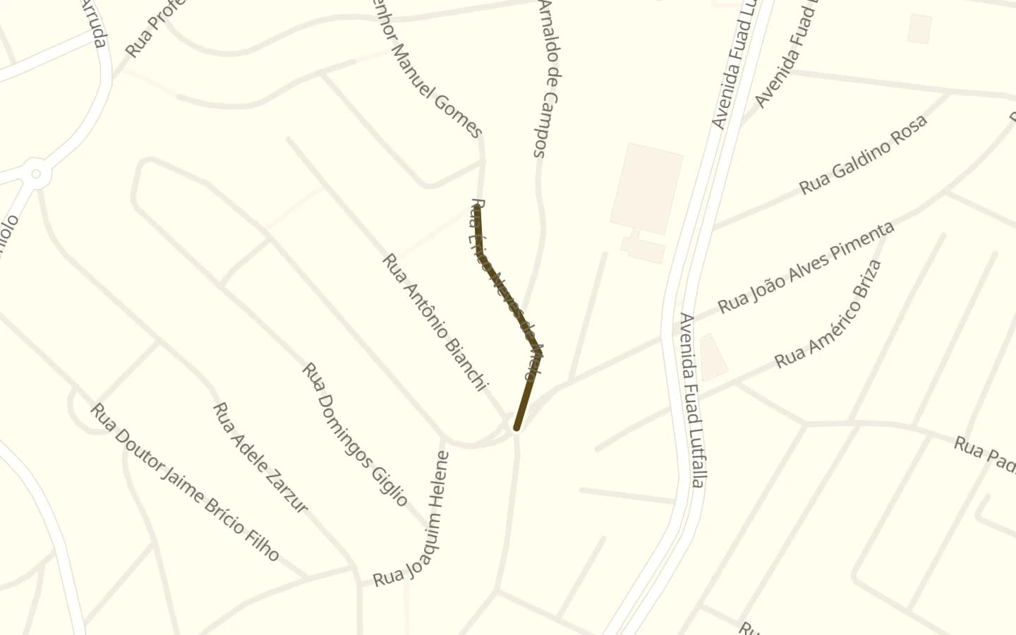 Mapa de Rua Erico Neves de Mello e arredores, com a rua marcada