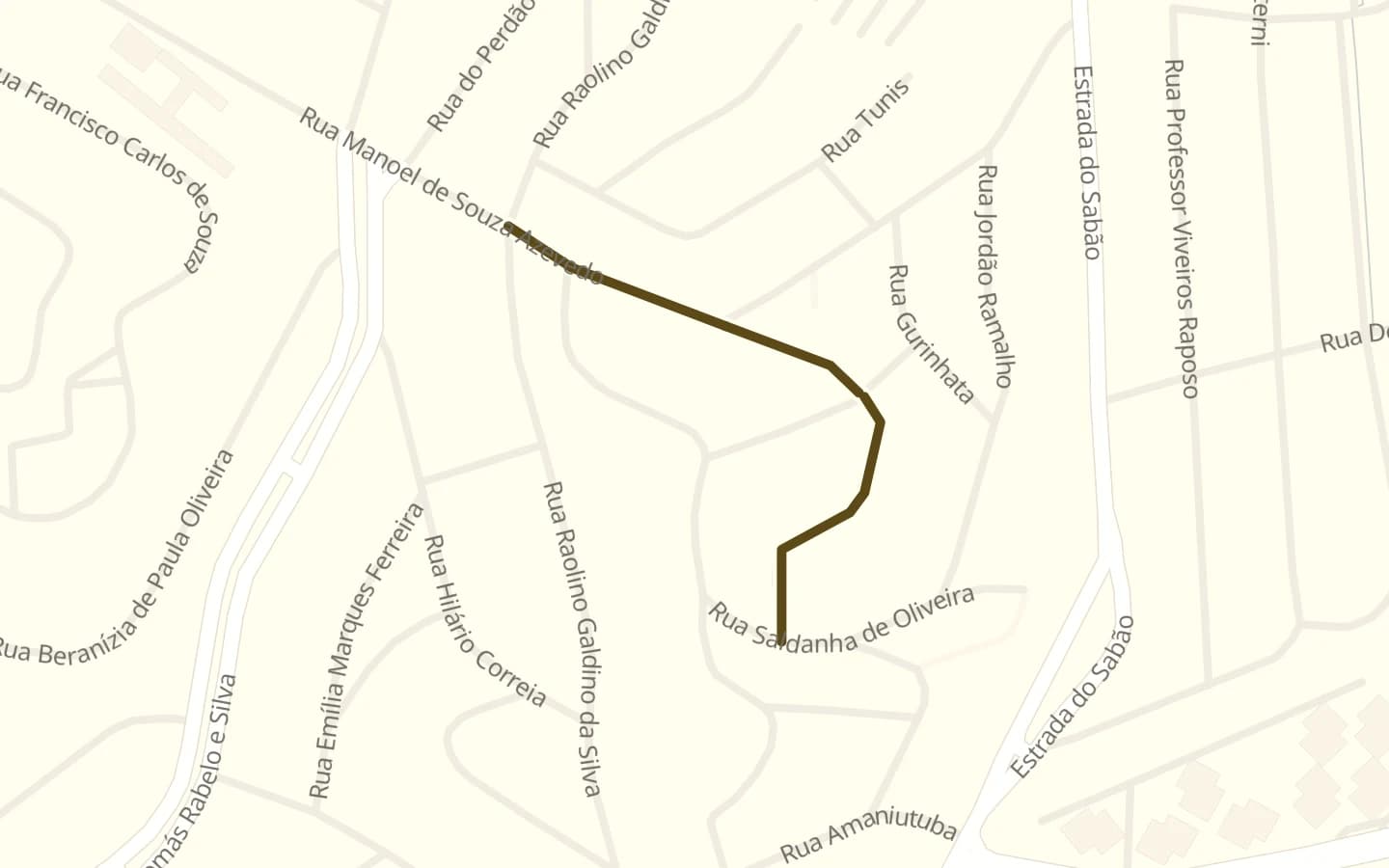Mapa de Rua Gercino Garcia do Nascimento e arredores, com a rua marcada