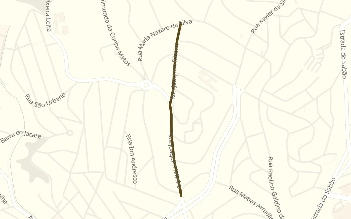 Mapa de Rua Joaquim Ribeiro e arredores, com a rua marcada