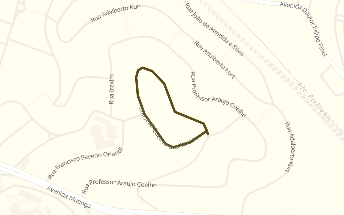 Mapa de Rua José Queiroz dos Santos e arredores, com a rua marcada