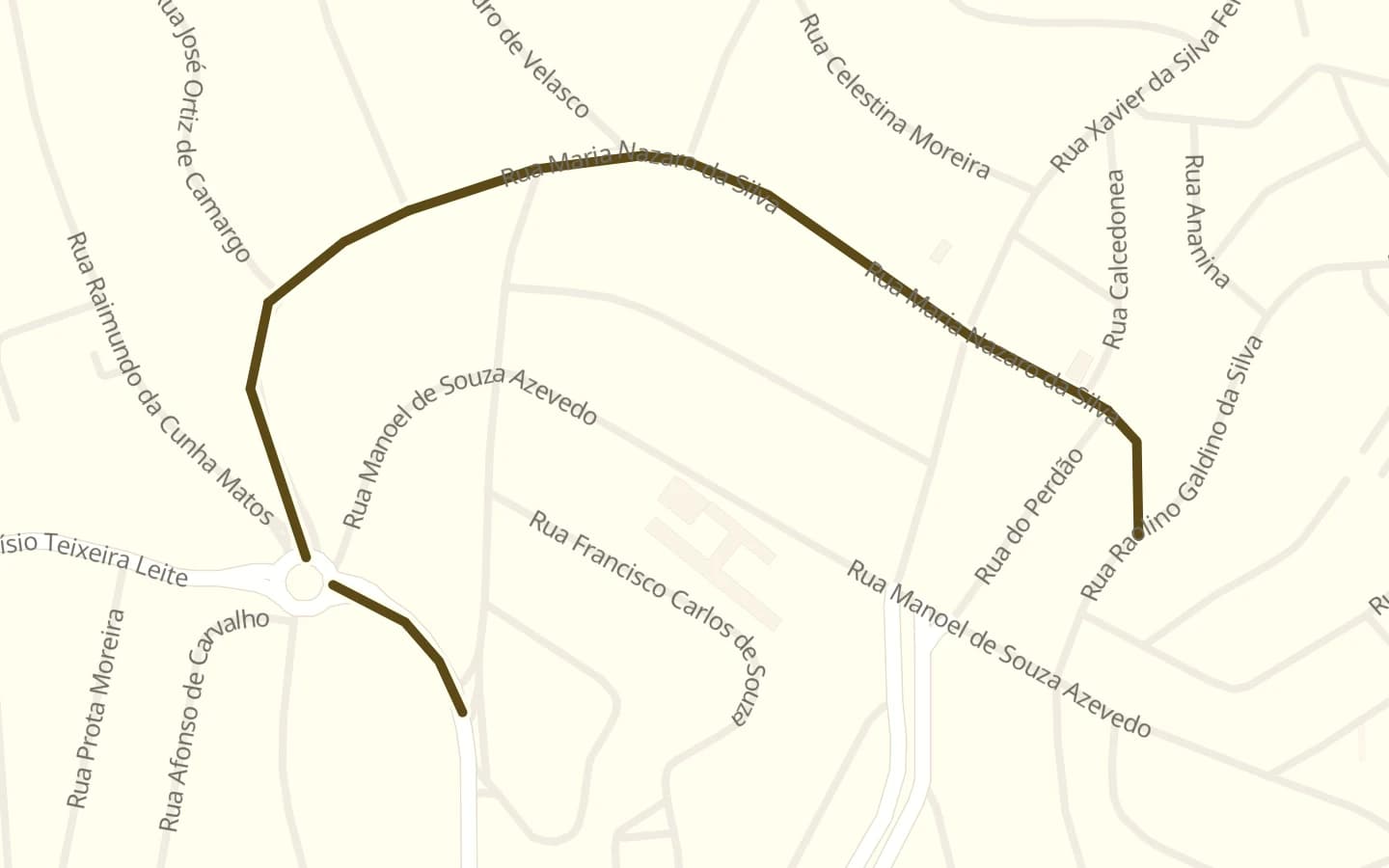 Mapa de Rua Maria Nazaro da Silva e arredores, com a rua marcada