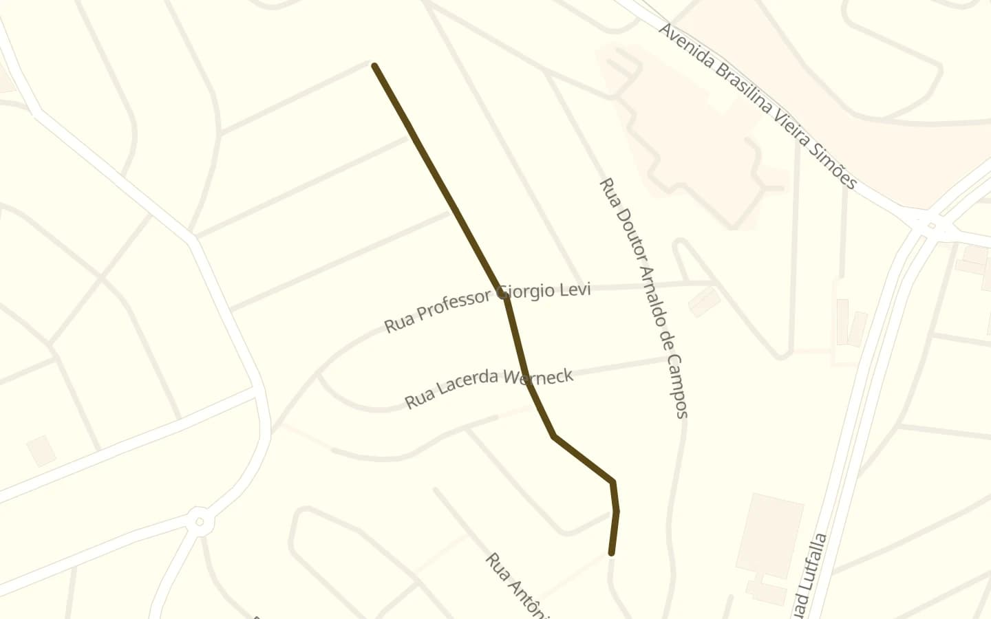 Mapa de Rua Monsenhor Manoel Gomes e arredores, com a rua marcada