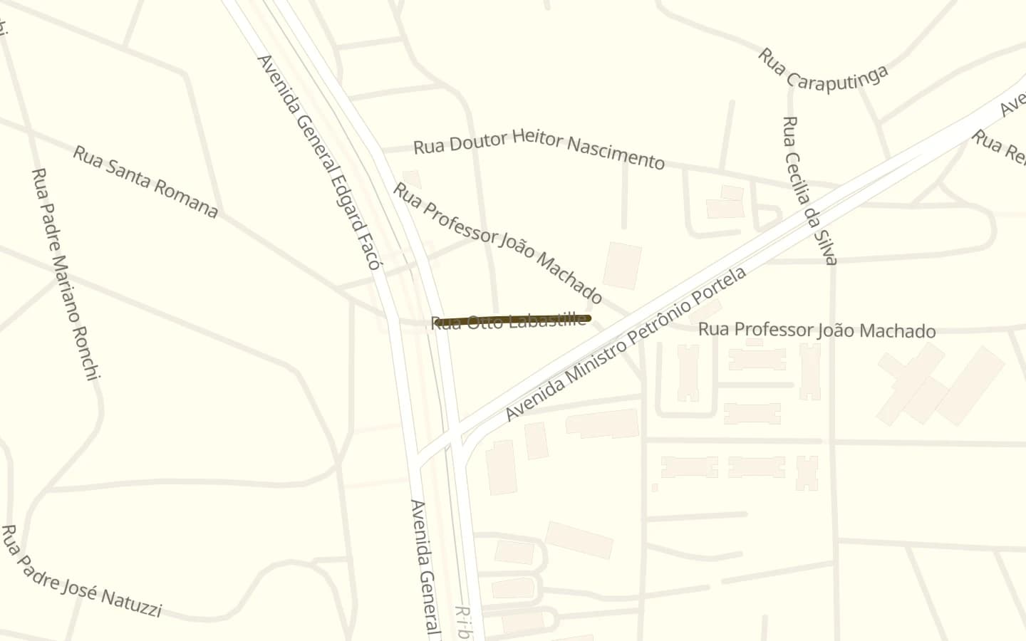 Mapa de Rua Otto Labastille e arredores, com a rua marcada
