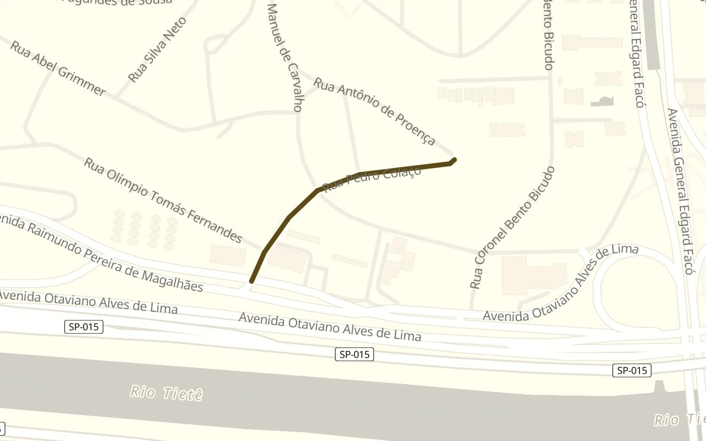 Mapa de Rua Pedro Colaço e arredores, com a rua marcada