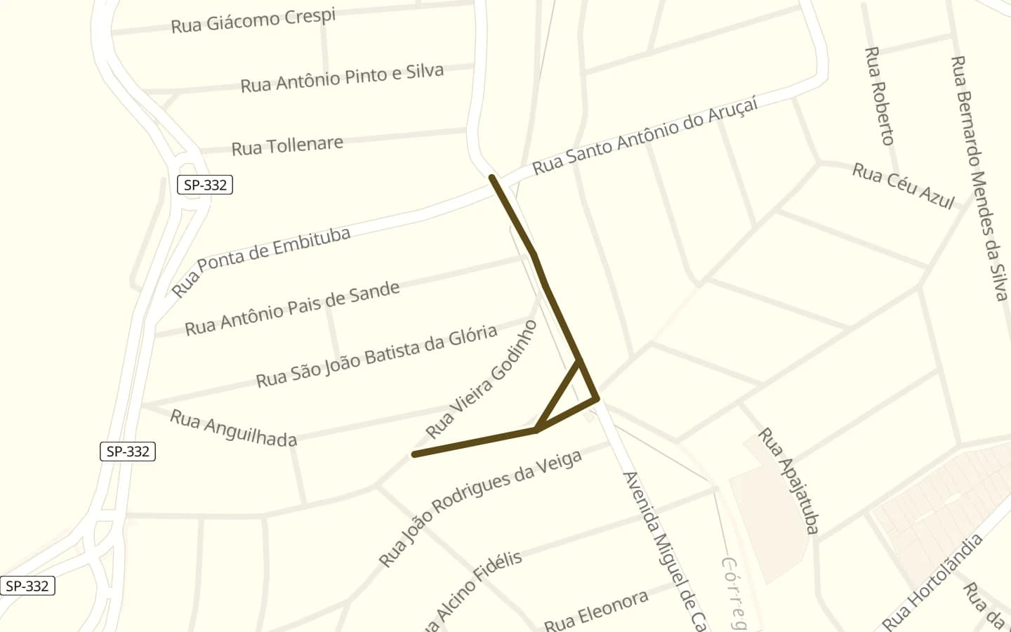 Mapa de Rua Povoado do Rio Novo e arredores, com a rua marcada