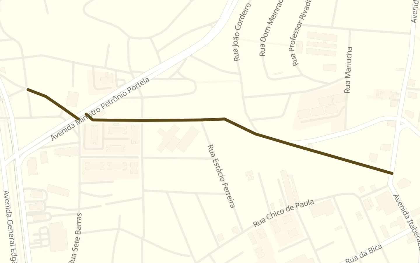 Mapa de Rua Professor João Machado e arredores, com a rua marcada