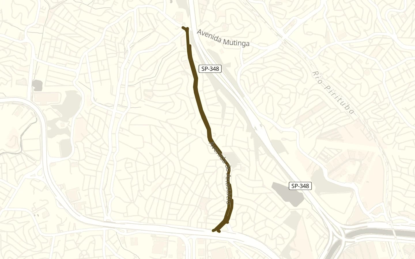 Mapa de Avenida do Anastácio e arredores, com a rua marcada