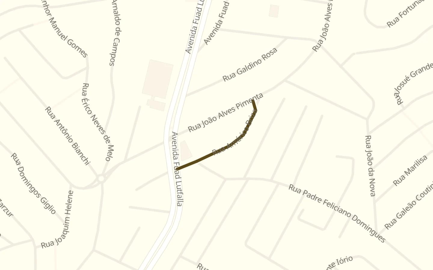 Mapa de Rua Américo Briza e arredores, com a rua marcada