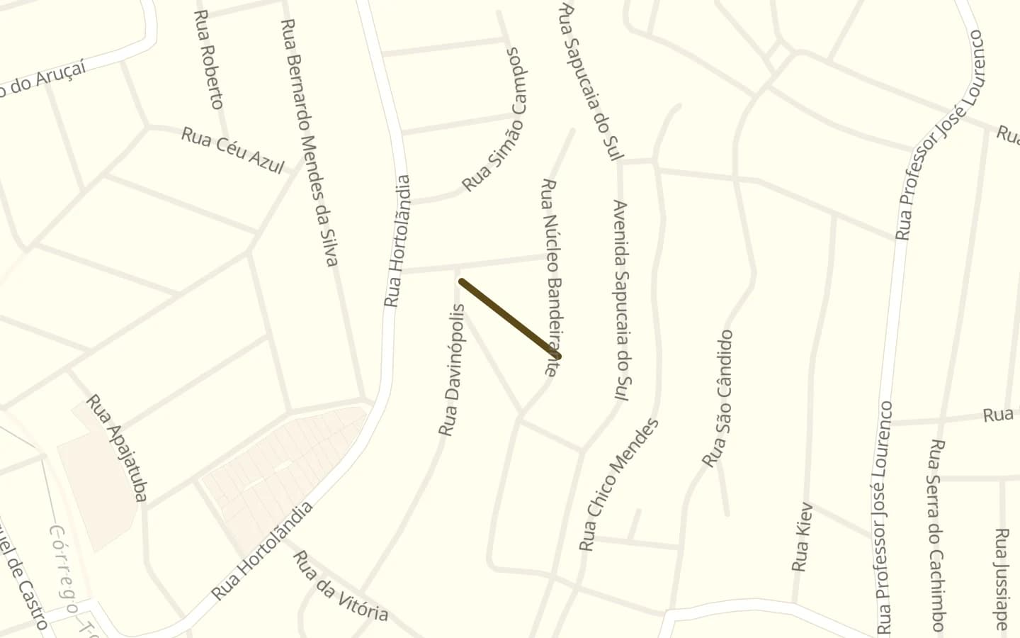 Mapa de Rua Brazabrantes e arredores, com a rua marcada