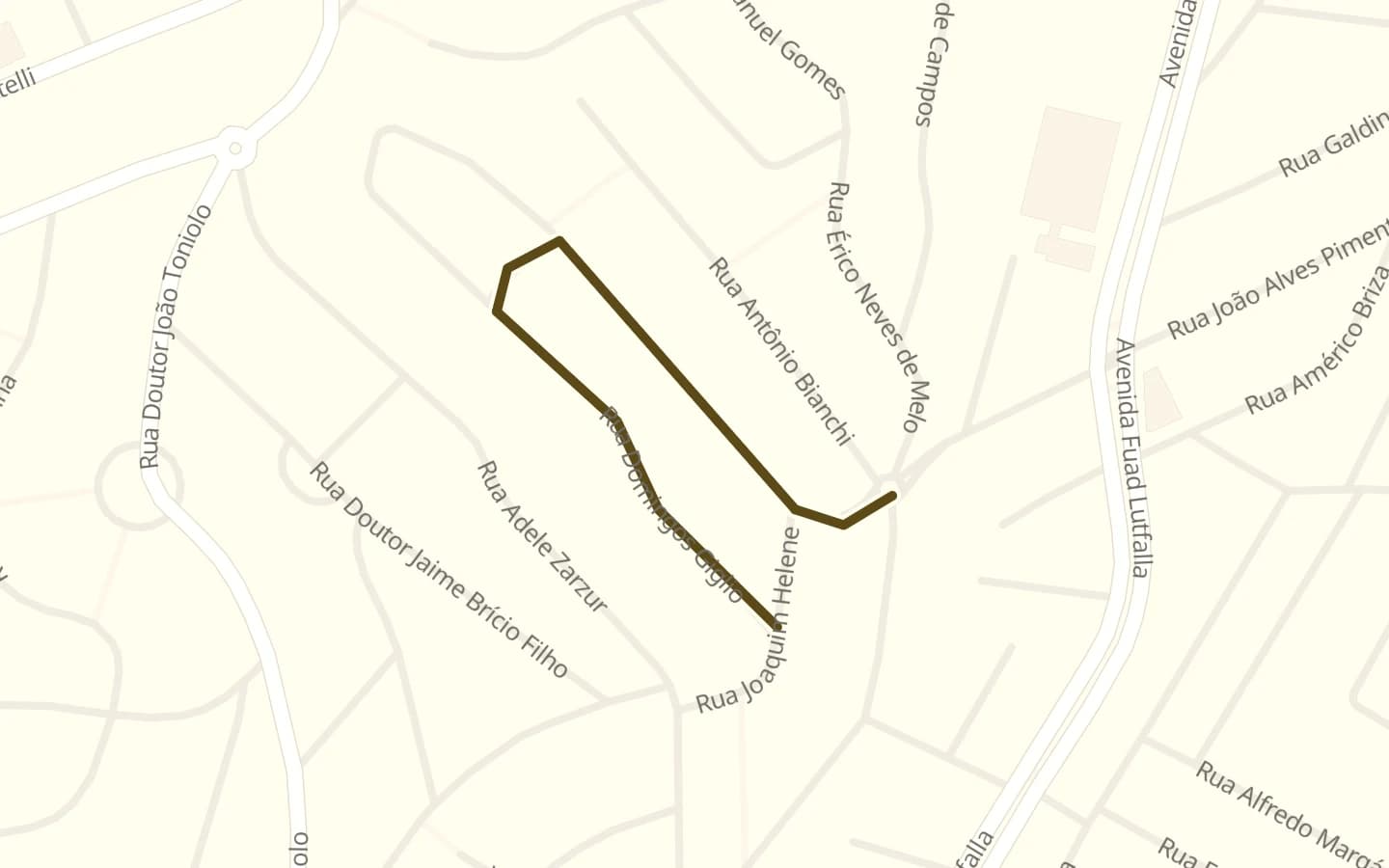 Mapa de Rua Domingos Giglio e arredores, com a rua marcada