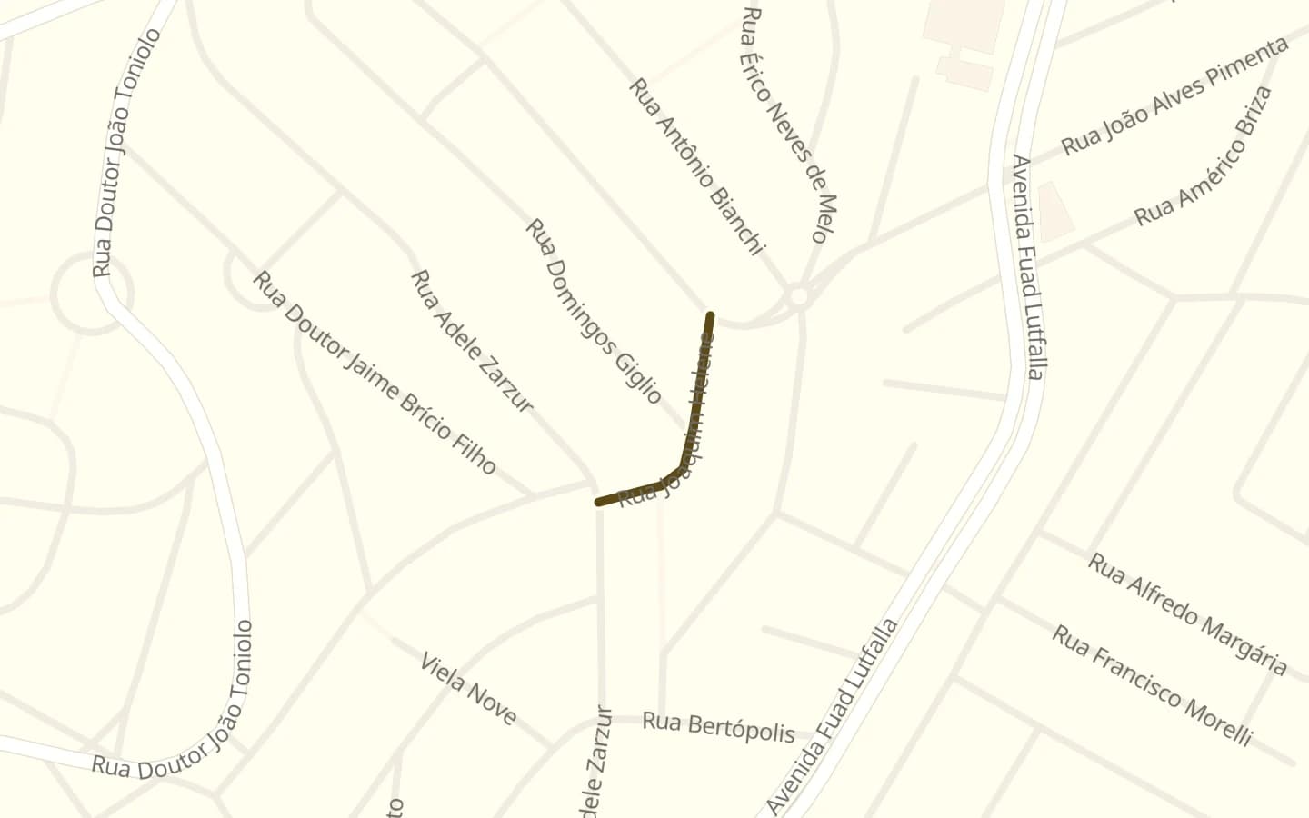 Mapa de Rua Joaquim Heléne e arredores, com a rua marcada