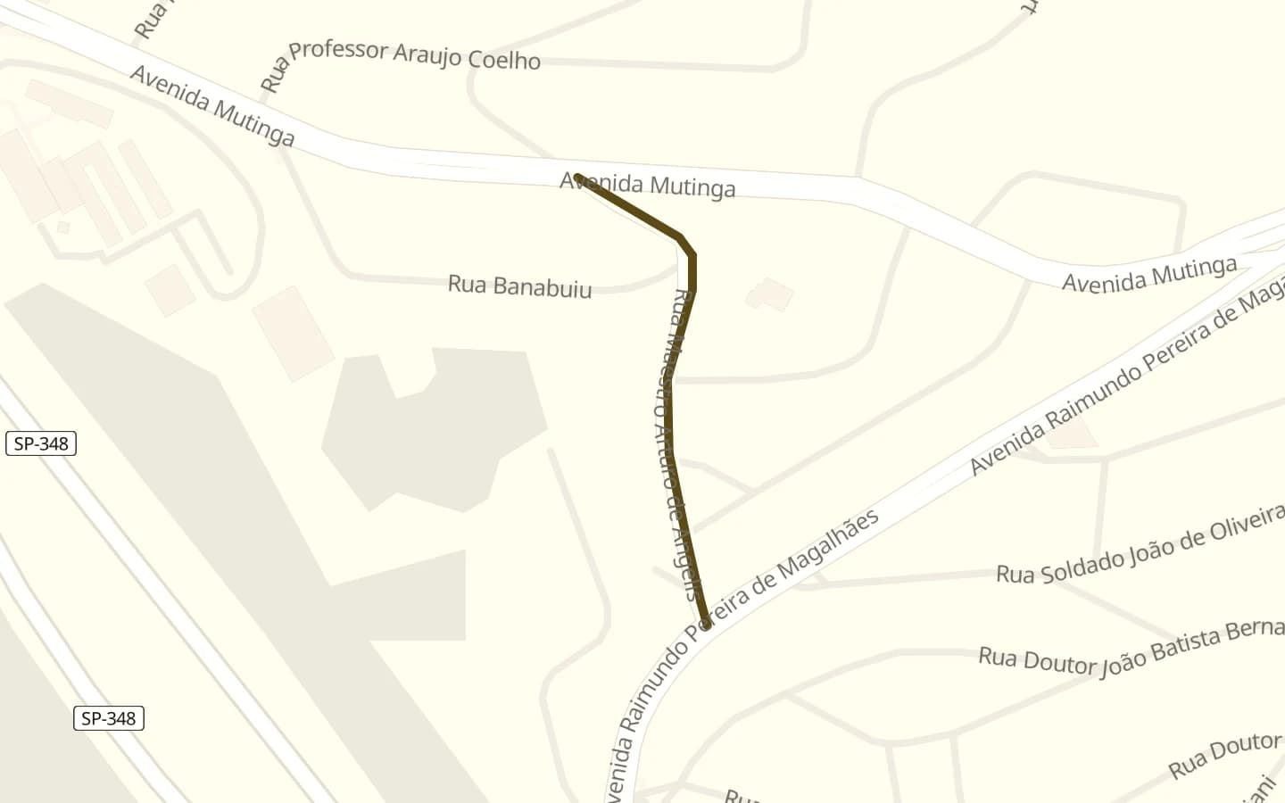 Mapa de Rua Maestro Arturo de Angelis e arredores, com a rua marcada
