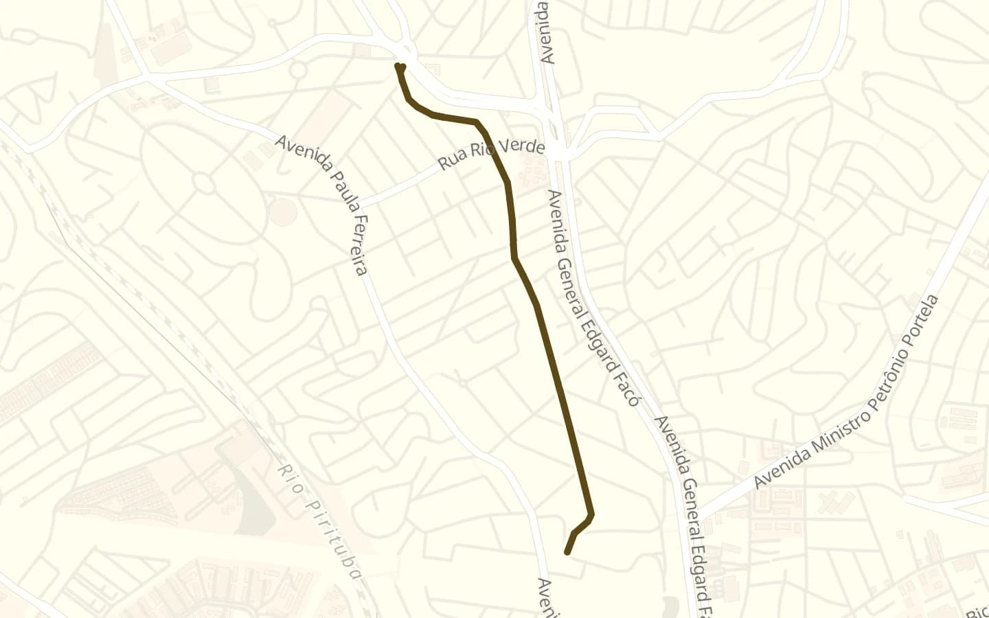 Mapa de Rua Padre Mariano Ronchi e arredores, com a rua marcada