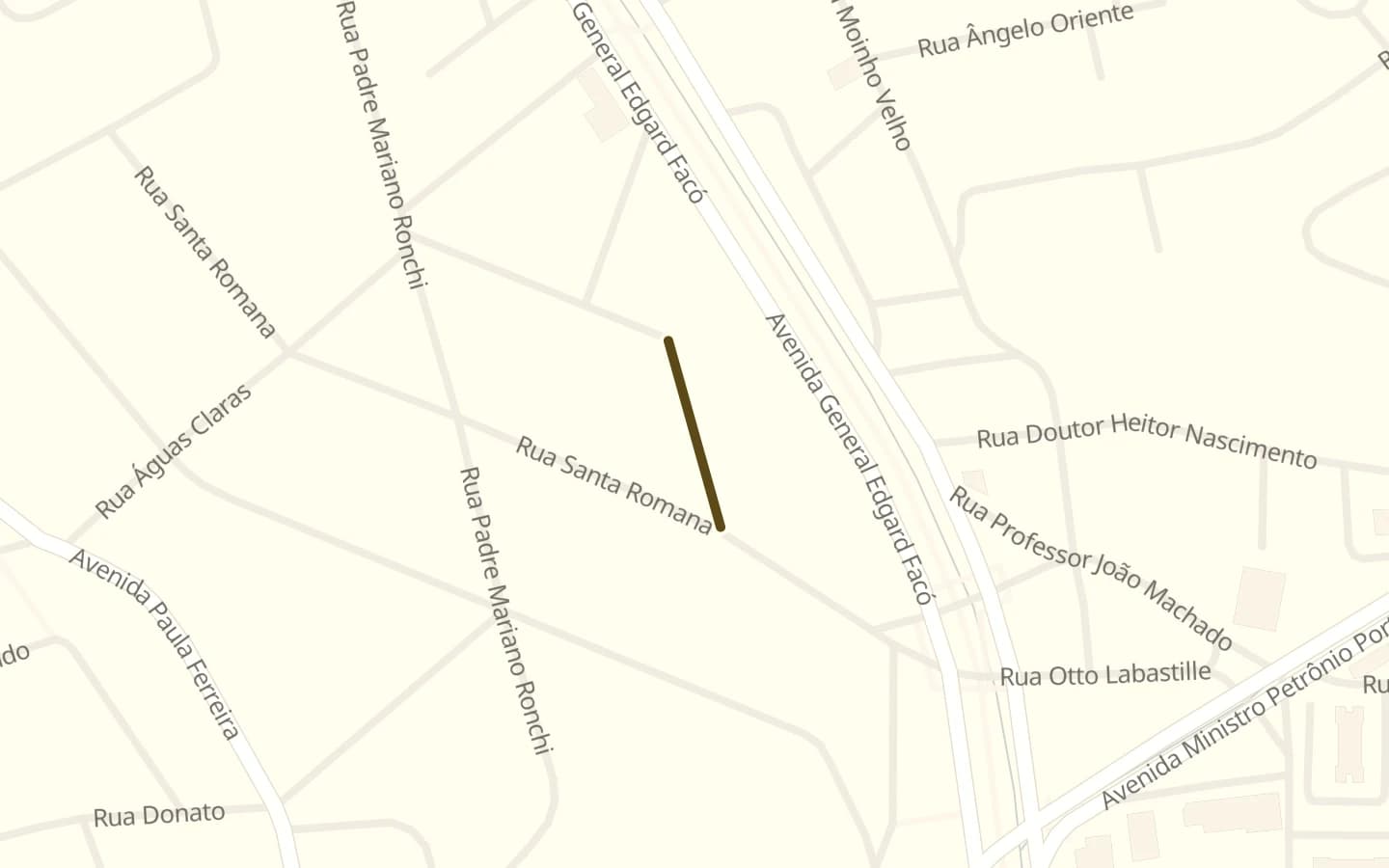 Mapa de Rua Pedra do Baú e arredores, com a rua marcada