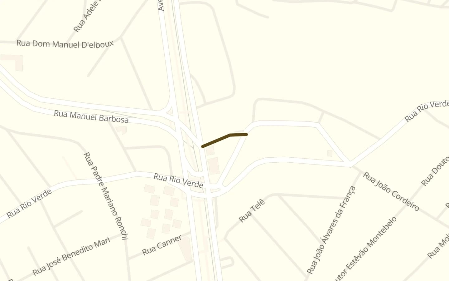 Mapa de Rua Rubens Berardo e arredores, com a rua marcada